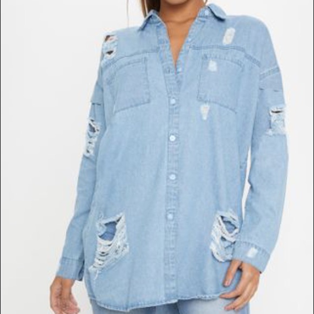 NWT Oversized Denim Shirt